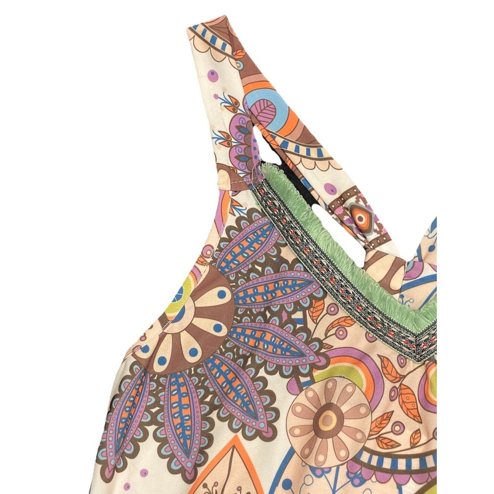 NWT Vanessa Scott Tank Top Chic Paisley Pattern Bohemian Basic Art Italy SIZE S - Picture 5 of 13